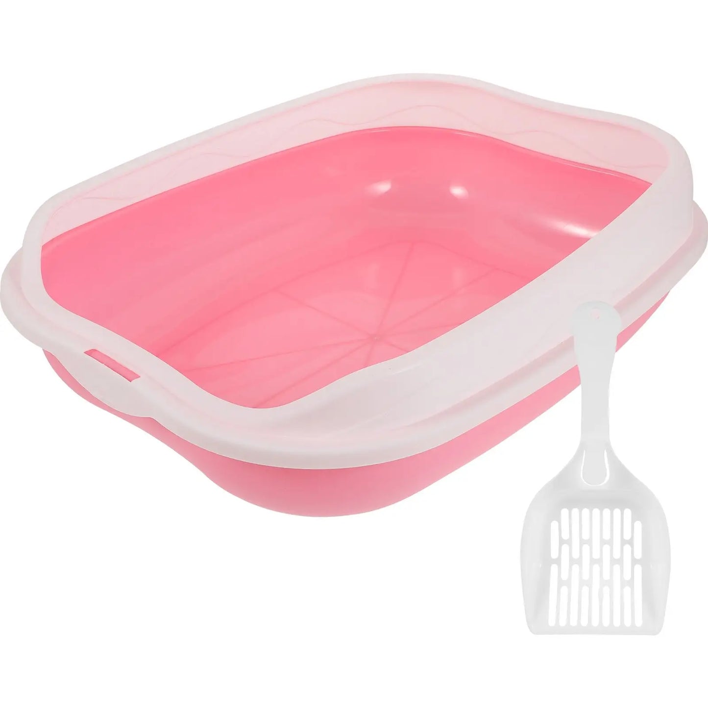 Pink Cat Litter Box Kitten Pan Large Capacity Open Type Anti Splash Breathable Fresh Pet Supplies Home Toilets Bathrooms