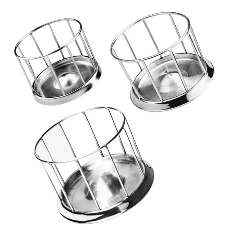 Pet Feeding Tools Stainless Steel Tortoise Feeding Bowl Semi-aquatic Pet Round Feeder Amphibian and Reptile Feeding Bowl