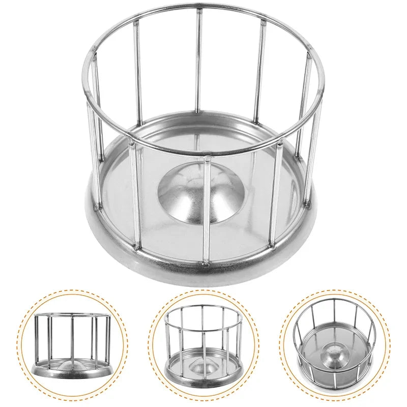 Pet Feeding Tools Stainless Steel Tortoise Feeding Bowl Semi-aquatic Pet Round Feeder Amphibian and Reptile Feeding Bowl