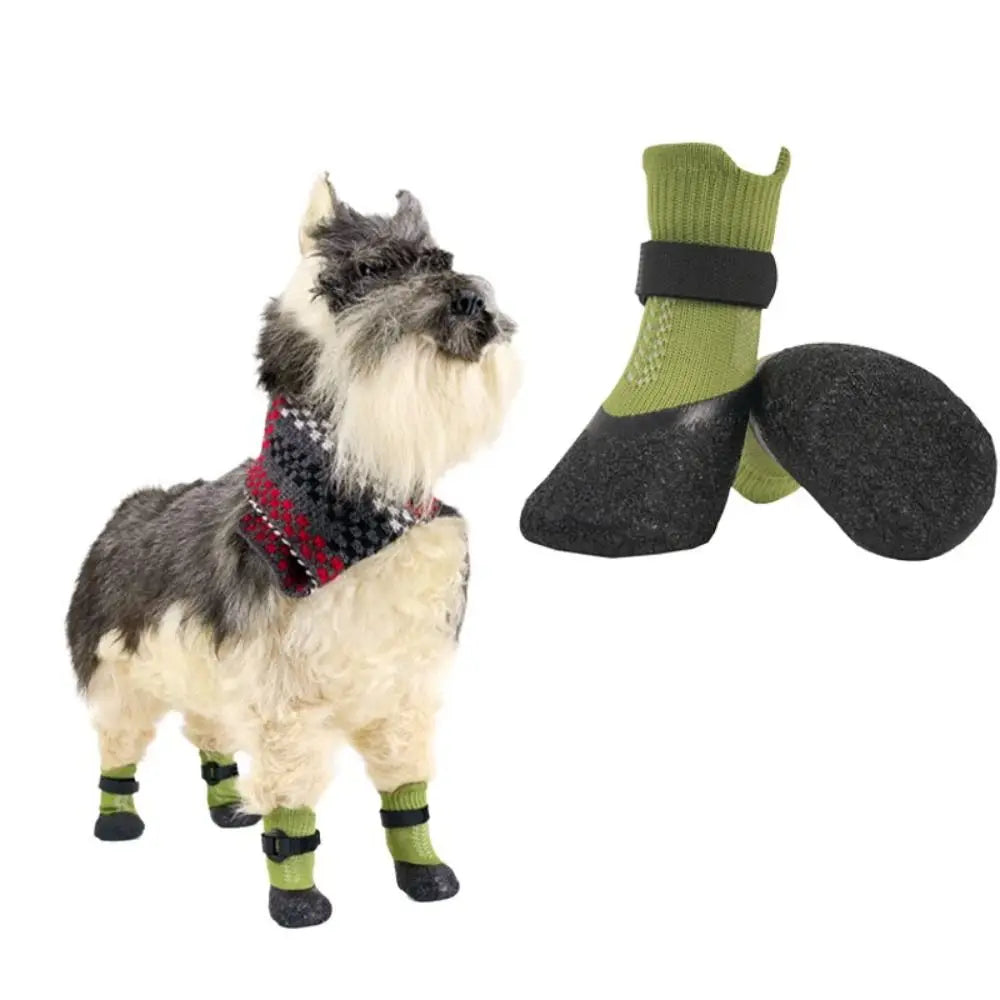 4pcs Pet Supplies Waterproof Pet Socks Shoes Breathable Anti-dirty Dog Shoes Non-slip Dog Paw Protector Winter