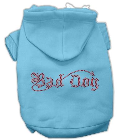 Mirage Pet Products 54-07 XSBBL Bad Dog Rhinestone Hoodies Baby Blue X